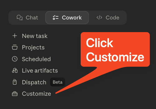 Click Customize