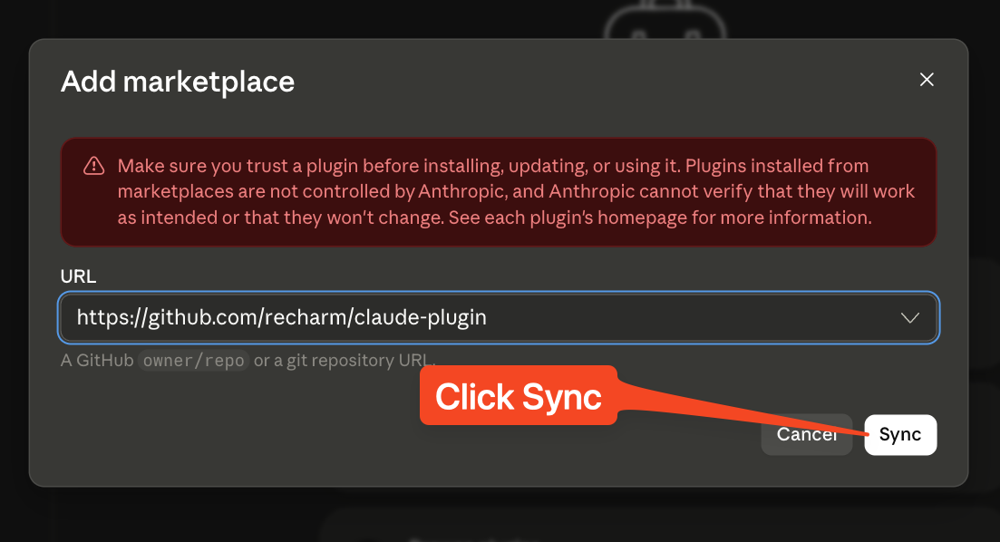Click Sync