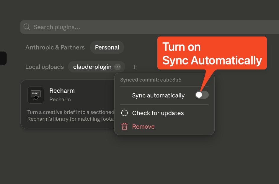 Turn on Sync Automatically