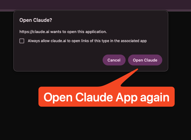 Open Claude App again